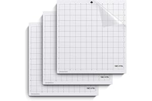 NICAPA Schneidematte für Silhouette Cameo 4 /3/2/1 [Standardgriff, 12x12 Zoll, 3er-Pack] Haftende und rutschfeste Flexible gerasterte Schneidematten Ersatzmatten Zubehörset Vinyl Craft Sewing