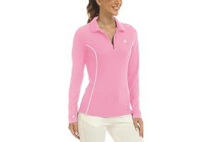 AjezMax Polo Donna Manica Lunga Golf Tennis Poloshirt Camicia Sportiva Top con Cerniera