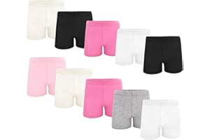 TRAMLE School Short Leggings for Girls,Girls Dance Shorts Breathable and Comfy Kids Cycling Shorts 10 Pack (2-10 Years Old)