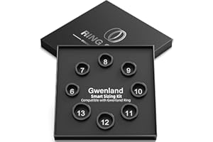 Gwenland Kit de Taille de Bague - Trouvez la Taille Parfaite Avant d'Acheter pour Bague Intelligente - Compatible avec Femme et Homme - 8 Tailles au Choix, Tailles 6 à 13