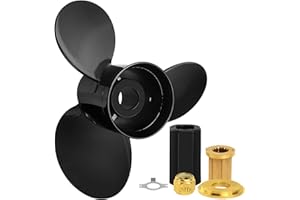 NOVINO Boat Outboard Propeller for Mercury Mercruiser Alpha One/Bravo One Engines, Aluminum Propeller 135-300HP 2& 4-Stroke with Thru Hub Exhaust & 15 Tooth Spline, Right Hand Rotation