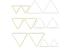 SUNNYCLUE 60Pcs 3 Tamaños Anillos de Enlace Triangulares Triángulo Bisel Abierto Encantos Pendiente Charm Conector Enlaces Marcos para Manualidades DIY Collar de Pendientes Fabricación de Colgantes