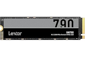 Lexar NM790 4TB SSD, M.2 2280 PCIe Gen4x4 NVMe 1.4 Internal SSD, Up to 7400MB/s Read, Up to 6500MB/s Write, Internal Solid State Drive for PS5, PC, Laptop, Gamers, Professionals (LNM790X004T-RNNNG)