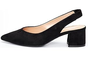 Rio Fiore Scarpe con tacco, Décolleté, Beige, Nero, 6 cm Tacco largo, Microfibra, Cinturino sul retro, Décolleté Slingback, 2046A-8