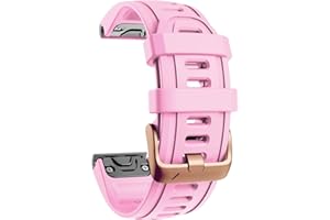 NANWN Banda de Reloj de Silicona Deportiva de 20 mm para Garmin Fenix 6X 6 6s Pro 5X 5s Más Hebilla de Oro Rosa EasyFit de liberación rápida Correa de muñeca Correa