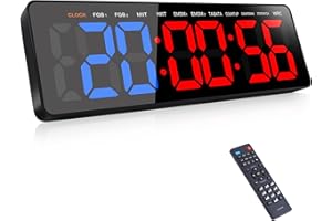 AnExer Temporizador de Gimnasio,Temporizador de Intervalo Fitnes LED, 16.5'' Grande Reloj de Pared Digital con Countdown/UP Cronómetro, Intervalos Timer con Control Remoto para Casa Garaje