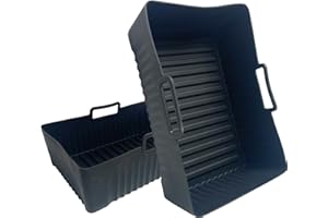 KEEPAQ 2X Akcesoria Frytownic Powietrze do Ninja Foodi Max Dual Zone AF400EU 9,5L, Silikonowa Forma do Dwukomorowych Frytownic Powietrznych, Silikonowa Wkładka do Akcesoriów Ninja Airfryer, Bez BPA
