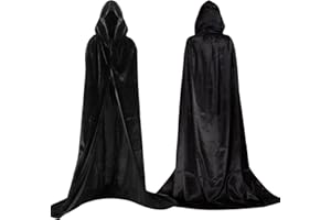 DKINY Sensenmann Kostüm Erwachsene Grim Reaper Umhang, Halloween Umhang mit Kapuze, Schwarz Kapuzeumhang Unisex Cosplay Kostüm für Herren Frauen Halloween Karneval Maskerade Fasching