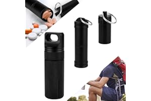 skytowards 3 Pezzi Portapillole Portachiavi Portapillole Alluminio Impermeabile Portapillole Tascabile Mini Contenitore per Pillole Portabile per Emergenza Viaggio attività Outdoor (3 Size)