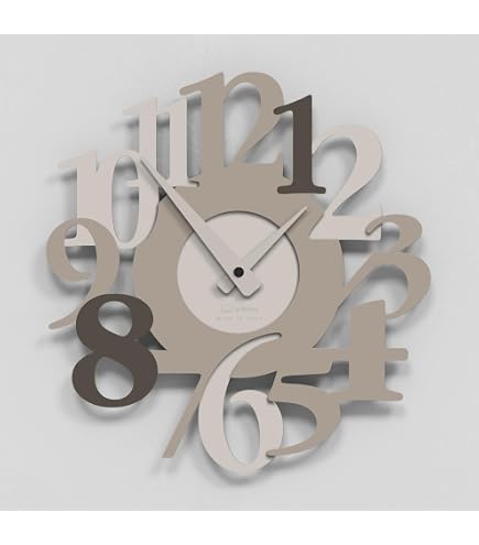 Arti & Mestieri Orologio Da Parete Planisfero – Design Mappa Mundi, 68x62 Cm, Made In Italy (Avorio E Nero)
