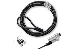 Cable Technologies Cable de Seguridad para PC de 1,8metros,de Acero antirrobo para portátil, Kensington Nanosaver Ranura de Seguridad, 2 Llaves, Bloqueo de protección Nano Saver, Revestimiento de PVC