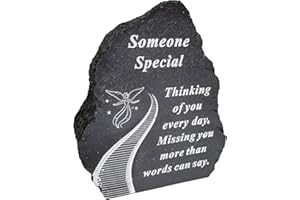 GENERIC Special Personalised Stone Memorial | Classic Decoration Piece | Eye Catchy Keepsake | Lovely Remembrance Gift | Stylish Decor | Home Improvement - Black (Someone Special)
