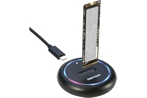 Station d'accueil SSD M.2 NVMe et NGFF avec RGB, lecteur SSD RIITOP M.2 NVMe pour NVMe et (B+M Key SATA) SSD boîtier externe