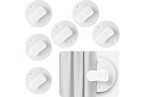 BREMOROU 6 Stück Duschvorhang Clips 2 Zoll Schutz Spritzschutz Clips Selbstklebende Duschvorhang Clips Winddichte Schutz Clips Klammern Weiß Duschvorhang Zum Halten Duschvorhang Vorhang Cleveres Zubehör (6)