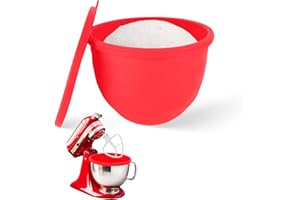 GADITIEK Insert de Bol en Silicone pour KitchenAid, Revêtements en Silicone pour Batteurs Kitchen Aid Mixer TILT-HEAD 4.8L, Liners de Bol à Mélanger avec Couvercles, Accessoires et Pièces Détachées (Rouge)