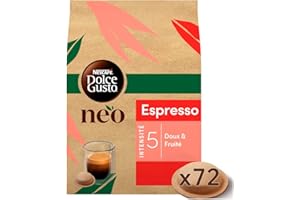 NESCAFÉ DOLCE GUSTO NEO NEO Espresso par NESCAFÉ® Dolce Gusto® - 72 dosettes de café compostables à base de papier (6 boîtes de 12 dosettes)