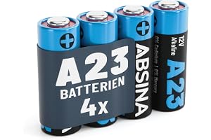ABSINA batteri A23 för garageportsöppnare och mycket mer | 4-pack - 23A 12V batteri alkalisk läckagesäker & med lång hållbarh