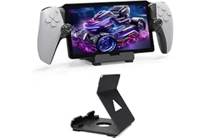 NUHFUFA Handheld Game Console Stand for PS5 Portal/Steam Deck/ROG/Switch/Phone/iPad, Anti-slip Tablet Desktop Stand Controller Mount Holder(Black)