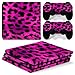 Produktbild Morbuy PS4 Pro Skin Design Folie Aufkleber Sticker schützende Haut Schale für Sony Playstation 4 Pro Konsole und 2 Dualshock Controller (Rose Leopard)