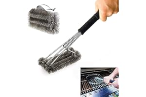 PRIKSIA BBQ Brush 45cm Heavy Duty Grill Brush Long Handle BBQ Cleaning Kit for BBQ Grill