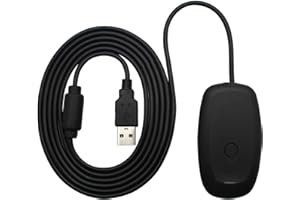 OSTENT USB Contrôleur Sans Fil Gamepad Manette PC Portable Ordinateur Gaming Récepteur Compatible pour Microsoft Xbox 360 Slim Jeu Couleur Noire