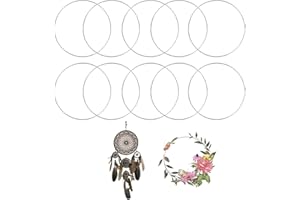 BANJIABB 10 Pièces Cercle Metal,Anneau Metal,Cercle Attrape Reve 10cm,Cercle en Metal,Anneaux en Métal Revêtu,Argent Anneaux Attrape-Rêves en Métal,pour Floral Hoop,Mariage,Art Floral,Tenture Murale
