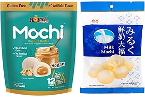 HAMEDIS Royal Family Mochi - Korean Cuisine - Glutenous Rice Treats - 2 packs - Halal (MILK/Peanut Butter)