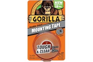 Gorilla Wytrzymała i przezroczysta taśma montażowa: 2,5 cm x 152,4 cm (przezroczysta)