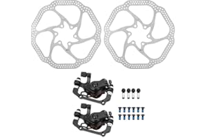 Outbit Freins à Disque de Vélo, Frein à Disque Mécanique, Système de Frein à Disque Hydraulique VTT Étrier de Frein Arrière de Roue Avant avec Rotors de 160 Mm pour Vélos