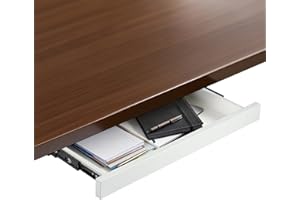 GREENSAPPIRE Hidden Organizer Under-Desk Drawer – Large Capacity Metal Storage, Easy Installation, Space-Saving Design, Smooth & Quiet Sliding, Fits Most Desks (White)