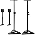 Display4top Adjustable 6 height (80 cm, 90 cm,100 cm',110 cm', 120 cm,130 cm) Floor Speaker Stand for Studio Monitor Speaker Stands Heavy Duty Metal Triangle Pair Steel Stands,2pcs