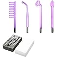 Elitzia High Frequency Facial Device Component Electrotherapy Stick Tube 4Pcs Electrode Wand Glass Tube for Skin Care Acne Treatment Skin Tightening Wrinkle Removal ETS701