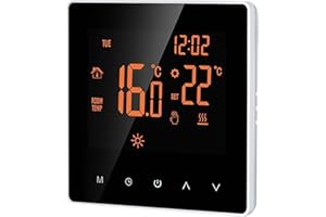 Galapare Termostato Inteligente, Controlador Digital de Temperatura Pantalla LCD Pantalla táctil Semana Programable Termostato de calefacción de Piso eléctrico para el hogar Oficina Escolar Hotel 16A
