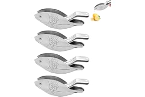 BestAlice Confezione da 4 spremiagrumi manuali per spremere limone, spremiagrumi in acciaio inox, spremiagrumi portatile per bar, pesce