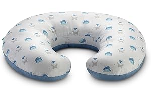 ‎KOALA BABYCARE KOALA BABYCARE Stillkissen für Alle Größen Geeignet - Stillkissen für Neugeborene 0-12 Monate - Stillkissen Multifunktional mit 5 Verschiedenen Einsatzmöglichkeiten (Blau-Weiße Locken)