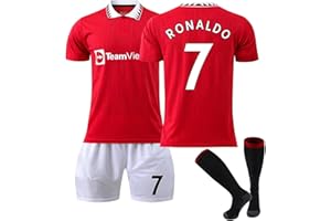 Generisch Fußball Trikot für Kinder No.7 Trikot, Hause/Auswärts Trikots Shorts Socken Set, Fussball Jersey Trikot Kinder/Erwachsene, Nr.7 Trikot Trainingsanzug für Junge Herren