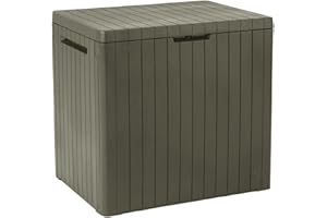 Keter City 113L Outdoor Garden Storage Box | Compact, Weather‑Resistant Storage with Lockable Lid & Multi‑Functional Design