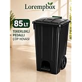 Lorempbox 85 LT Tekerlekli Pedallı &Ccedil;&ouml;p Kovası Siyah