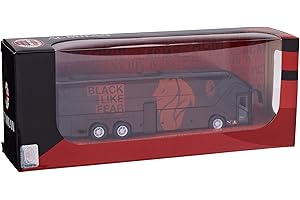 Mondo Motors - Pullman A.C. Milan modellino giocattolo - Bus con retrocarica frizione pull back - Colore Rosso Nero - 51213