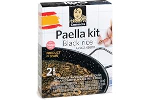 Carmencita. Kit de paella de riz noir au safran. 256 g. 2 portions.