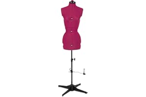 NÄHWELT FLACH Schneiderpuppe Supa Fit Damen Gr. S (34-42), weiblicher Torso, Büste, verstellbare Drehregler, individuelle Anpassung an Hals, Taille, Brust, Hüfte (pink, S)
