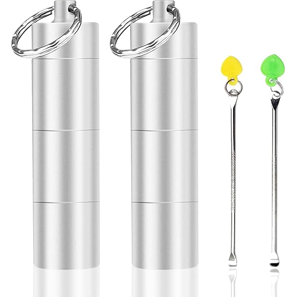 1 Pz Portatile In Alluminio Sopravvivenza Impermeabile Portapillole Contenore Medicina Custodia Bottiglia Di Pronto Soccorso Con Portachiavi - Foto 3