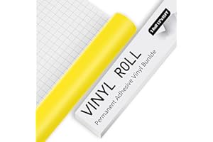 IMODEUR Vinile permanente per Cricut – fogli di vinile adesivo giallo opaco, vinile per Cricut, Silhouette e Cameo, vinile per tazze, tazze, finestre e casa, e altri progetti fai da te