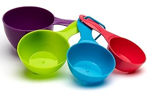 TIJAR® Measuring Cups, 4 Colorful Measuring Cups Set for Liquids & Dry Ingredients & General Kitchen Use, Perfect for Baking & Cooking, Multi Use Kitchen Essentials