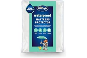 Silentnight Wodoodporny ochraniacz na materac, głęboka 30 cm dopasowana spódnica i miękki w dotyku, cichy, nie rdzewieje, można prać w pralce i hipoalergiczny, pojedynczy, 90 x 190 x 30 cm, biały