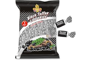 DIS 3D Caramelle Toffeè Black Liquorice Finazzi kg 1 - Caramelle Gommose Morbide Toffee Liquirizia Inglese - Busta da 1000gr Made in Italy