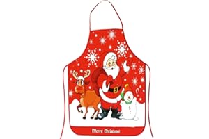 HAMOOM Weihnachtsschürze Lustig Schürze Rot Weihnachtsmann Schürze Weihnachten Backschürze Damen Küchenschürze Herren Xams Kochschürze für Weihnachtensfeiern Damen Männer Weihnachten Geschenk