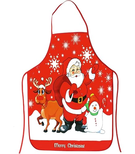Produktbild von Weihnachtsschürze Damen Weihnachtsküchen Schürze, Elch Weihnachtsbaum Weihnachtsschürzen Schürze Lustig