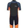 Mountain Warehouse Kids Shorty Wetsuit - 2.5mm Thickness, Flat Seams, Easy Glide Zip Children's Wetsuit, Neoprene, Adjustable Neck Closure - For Surfing, Swimming,