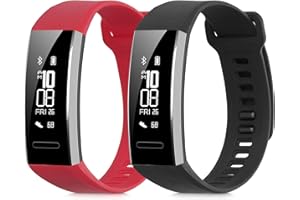 kwmobile Pulsera Compatible con Huawei Band 2 / Band 2 Pro Correa - 2X Correas de Silicona Flexible - Tamaño Ajustable